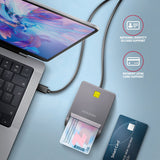 Axagon CRE-SM3TC smartcard læser Indendørs USB USB Type-C Grå