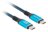 Lanberg CA-CMCM-45CU-0015-BK USB-kabel USB 3.2 Gen 2 (3.1 Gen 2) 1,5 m USB C 40 Gbit/sek. 240 W Sort, Blå