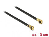 DeLOCK 89642 koaxial kabel 1.13 0,1 m MHF IV/ HSC MXHP32 Sort, Guld