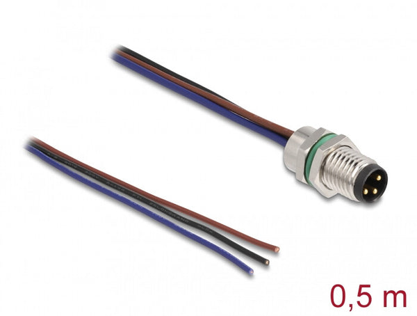 DeLOCK 80147 sensor- & aktuatorkabel 0,5 m M8 Sort