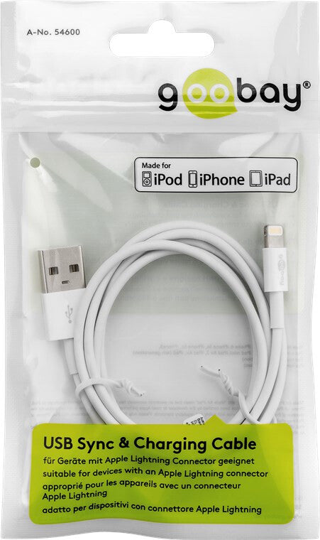 Goobay 72909 Lightning kabel 3 m Hvid