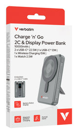 Verbatim 32272 powerbank Lithium polymer (LiPo) 10000 mAh Trådløs opladning Grå