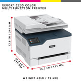 Xerox C235, A4, 22 ppm trådløs kopi/print/scan/fax PS3 PCL5e/6, ADF, 2 magasiner, i alt 251 ark