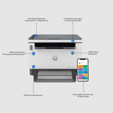 HP LaserJet Tank 1604w Trådløst Multifunction Sort og hvid Printer, Kopimaskine, scanner