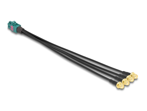 DeLOCK 90283 koaxial kabel 0,2 m Mini FAKRA Z 4 x SMA Sort
