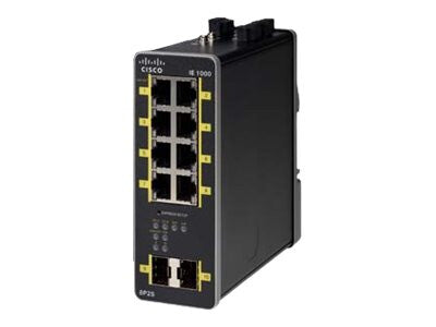 Cisco IE-1000-8P2S-LM netværksswitch Administreret Gigabit Ethernet (10/100/1000) Strøm over Ethernet (PoE) Sort