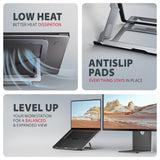 Axagon STND-LAG Laptop-Ständer, höhenverstellbar, faltbar, Aluminium Stander til laptop og tablet Grå 43,9 cm (17.3")