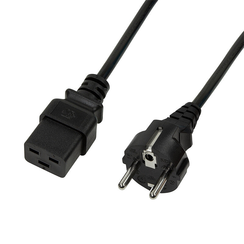 2Direct CP152 el-ledning Sort 2 m CEE 7/7 IEC C19