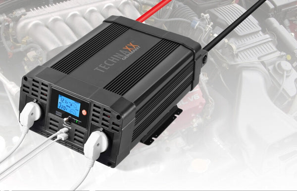 Technaxx TE20 strømadapter og vekselret Automatisk 2000 W Sort