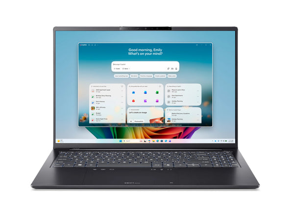 Acer Swift Go 16 AI SFG16-I71-955P Copilot+ PC Intel Core Ultra 9 386H Laptop 40,6 cm (16") WUXGA 16 GB LPDDR5x-SDRAM 512 GB SSD Wi-Fi 7 (802.11be) Windows 11 Home Grå QWERTZ Tysk
