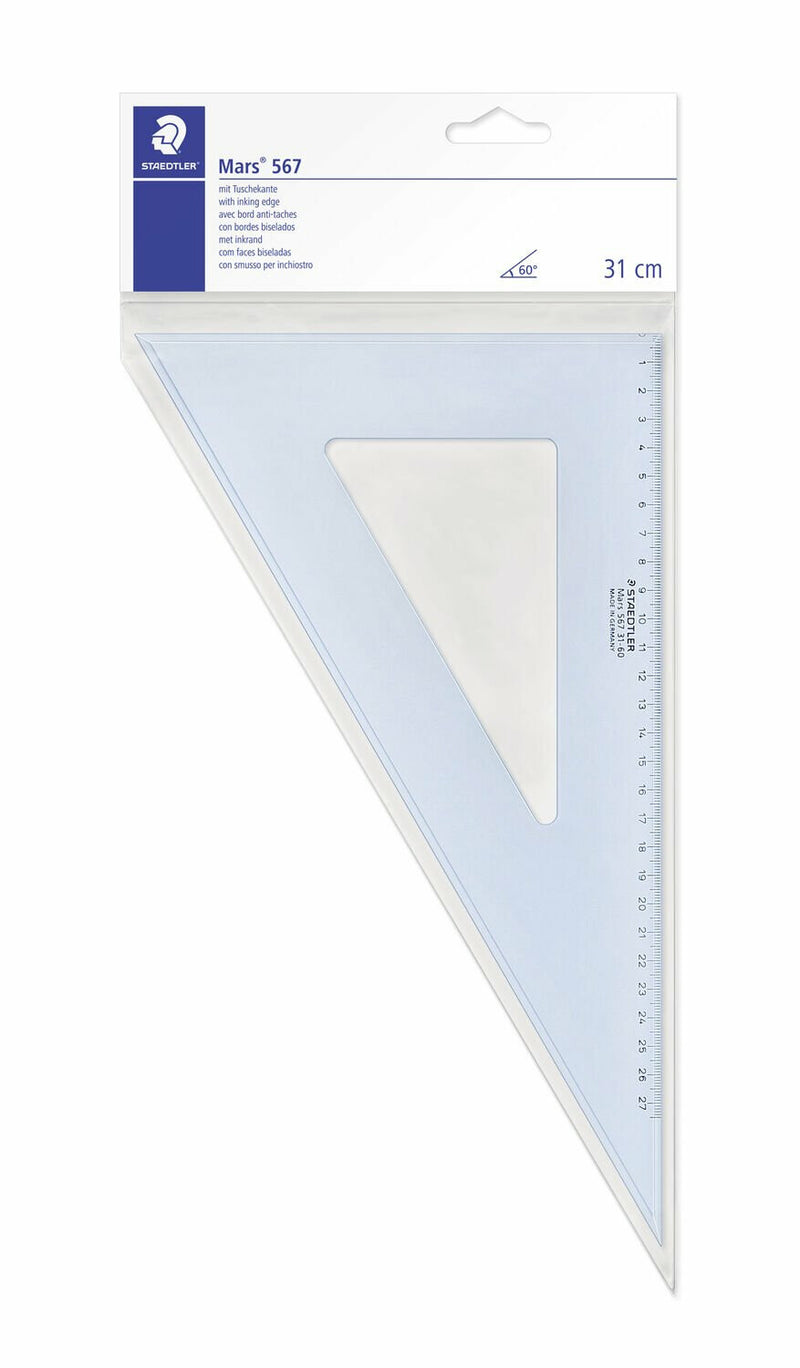 Staedtler Mars 567 Bordlineal 310 mm Plast Blå, Transparent 1 stk