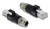DeLOCK 90833 kabel kønsskifter M12 8-pin RJ-45 Sort