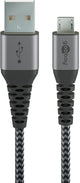 Goobay 49282 USB-kabel USB 2.0 1 m Micro-USB B USB A 0,48 Gbit/sek. 12 W Sort, Grå