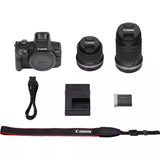 Canon EOS R100 + RF-S 18-45mm F4.5-6.3 IS STM + RF-S 55-200mm F5-7.1 IS STM Kit MILC 24,1 MP CMOS 6000 x 4000 pixel Sort