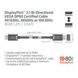 CLUB3D CAC-1091 DisplayPort kabel 1,2 m Sort