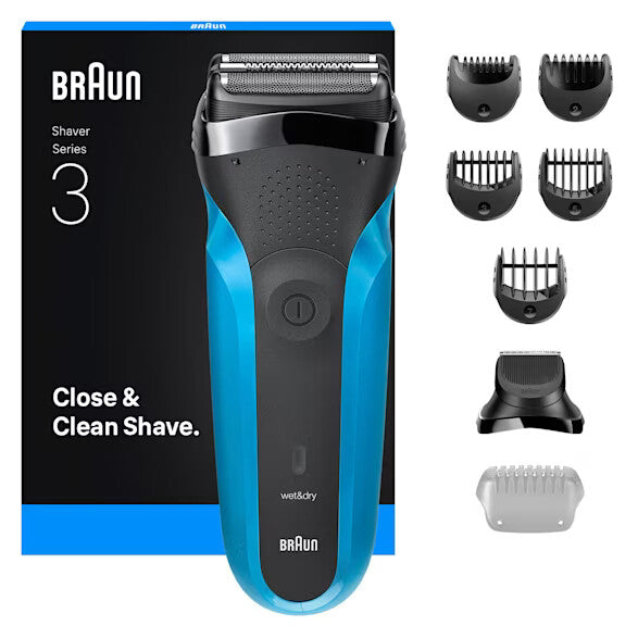 Braun Series 3 310BT Folie shaver Trimmer Sort, Blå