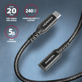 Axagon BUCM32-CF15AB USB-kabel USB 3.2 Gen 2x2 1,5 m USB C 20 Gbit/sek. 240 W Sort