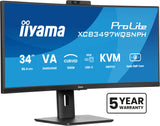iiyama ProLite XCB3497WQSNPH-B1 computerskærm 86,4 cm (34") 3440 x 1440 pixel UltraWide Quad HD LED Sort