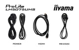 iiyama LH5075UHS-B2AG skilte display Digital fladpaneldisplay 125,7 cm (49.5") LCD Wi-Fi 500 cd/m² 4K Ultra HD Sort Indbygget processer Android 11 24/7