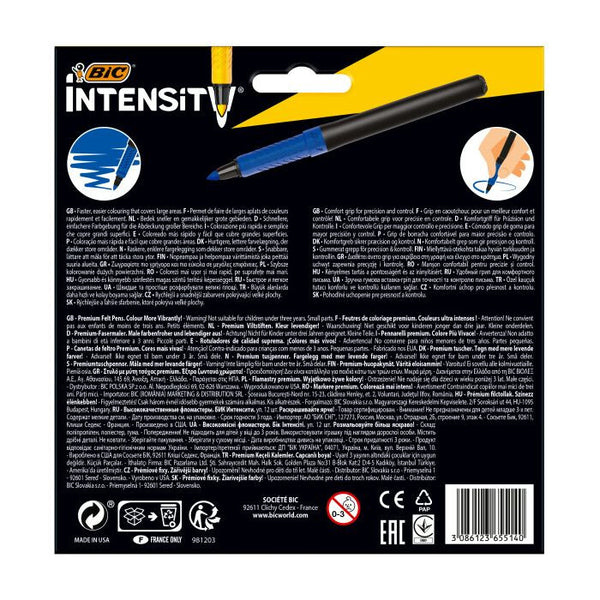 BIC Intensity Premium filtpen Fin Sort, Blå, Grøn, Lyse Blå, Orange, Lilla, Rød, Vanilje farve, Violet, Hvid, Gul