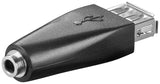 Goobay 93982 kabel kønsskifter USB-A 3.5mm Sort