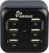 Inter-Tech Argus LS-6US USB Universel Sort Vekselstrøm Indendørs