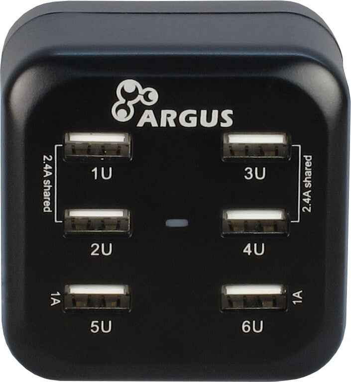 Inter-Tech Argus LS-6US USB Universel Sort Vekselstrøm Indendørs