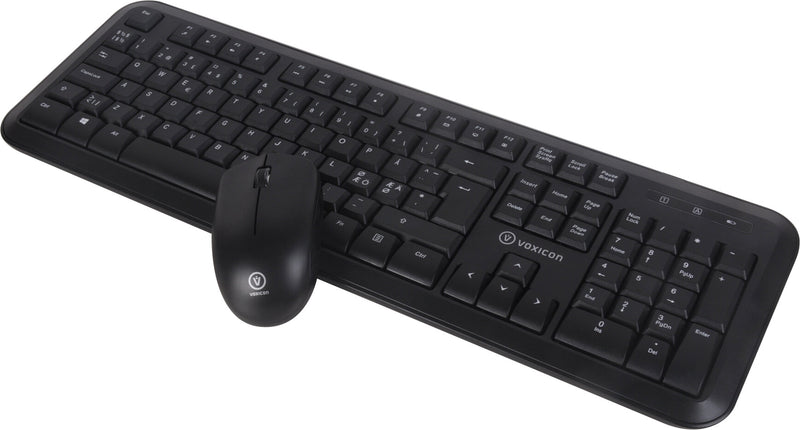 Voxicon 210WL tastatur Mus inkluderet RF trådløst QWERTY Nordisk Sort