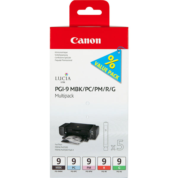 Canon 1033B013 blækpatron 5 stk Original Standard udbytte Grøn, Mat sort, Foto cyan, Foto magenta, Rød