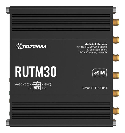 Teltonika RUTM30 trådløs router Gigabit Ethernet Dual-band (2.4 GHz / 6 GHz) 5G Sort