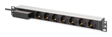 Digitus DN-95439 strømforsyningsenhed (PDU) 7 AC stikkontakt(er) 1U Sort, Sølv