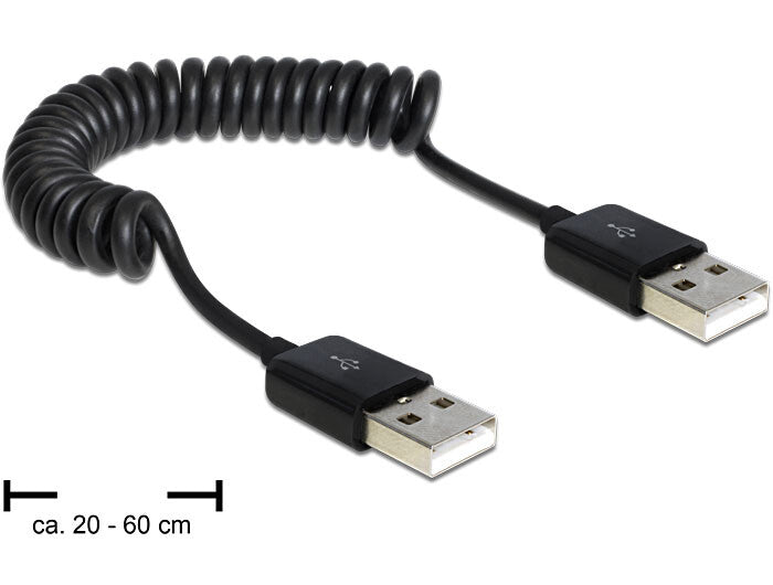 DeLOCK 83239 USB-kabel USB 2.0 0,6 m USB A 0,48 Gbit/sek. Sort