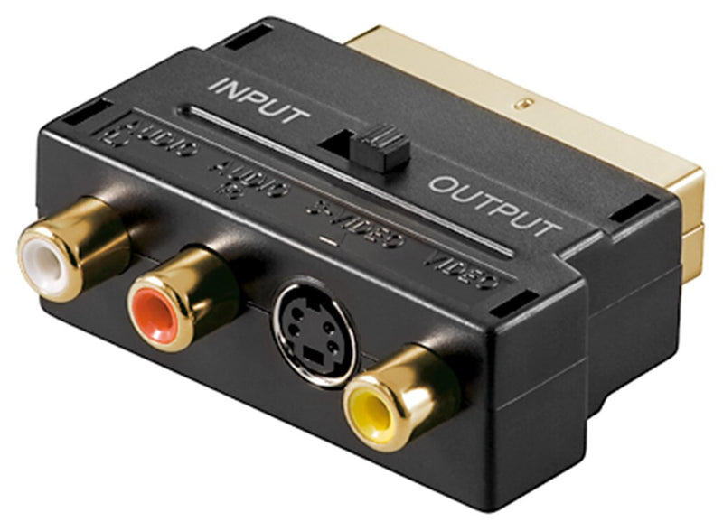 Goobay 50499 kabel kønsskifter SCART 3x RCA / Mini-DIN 4 Sort