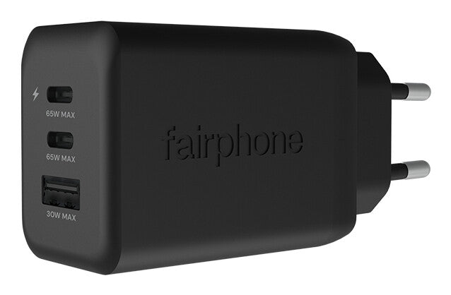 Fairphone ACCHAR-404-WW1 oplader til mobil enhed Universel Sort Vekselstrøm Hurtig opladning Indendørs