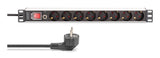 Digitus DN-95436 strømforsyningsenhed (PDU) 8 AC stikkontakt(er) 1U Sort, Sølv