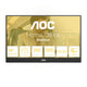 AOC 16T20E2 Bærbart tv og skærm Bærbar skærm Sort 39,6 cm (15.6") LED 1920 x 1080 pixel