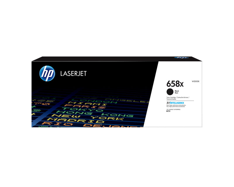 HP Original 658X LaserJet-tonerpatron med høj kapacitet, sort