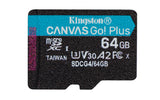 Kingston Technology 64 GB microSDXC Canvas Go! Plus Gen4 200R A2 U3, enkelt pakke uden ADP