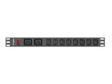 Lanberg PDU-02I1908I-0200-C20-BK strømforsyningsenhed (PDU) 10 AC stikkontakt(er) 1U Sort