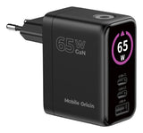 Mobile Origin MO-65WDCH-PW20 oplader til mobil enhed Universel Sort Vekselstrøm Hurtig opladning Indendørs