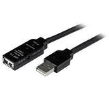 StarTech.com 10m, USB2.0 - USB2.0 USB-kabel USB A 0,48 Gbit/sek. Sort
