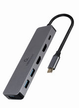 Gembird A-CM-COMBO3-03 interface hub USB 3.2 Gen 1 (3.1 Gen 1) Type-C 5000 Mbit/s Grå