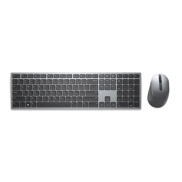DELL KM7321W tastatur Mus inkluderet Kontor RF trådløs + Bluetooth AZERTY Belgisk Grå, Titanium
