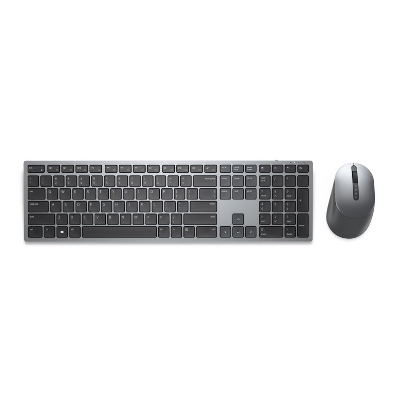 DELL KM7321W tastatur Mus inkluderet Kontor RF trådløs + Bluetooth AZERTY Belgisk Grå, Titanium