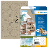 HERMA 10762 selvklæbende etiket Rund Permanent Brun 240 stk