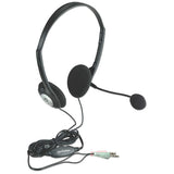 Manhattan 164429 hovedtelefoner/headset Ledningsført Opkald/musik Sort, Sølv