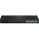 Trendnet TPE-TG160G netværksswitch Ikke administreret L2 Gigabit Ethernet (10/100/1000) Strøm over Ethernet (PoE) 1U Sort