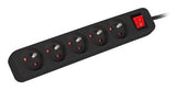 Lanberg PS1-05E-0150-BK stikdåse 1,5 m 5 AC stikkontakt(er) Indendørs Sort