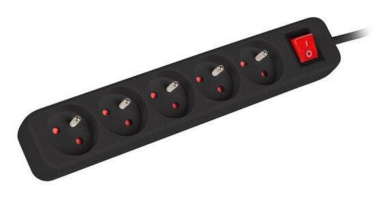 Lanberg PS1-05E-0150-BK stikdåse 1,5 m 5 AC stikkontakt(er) Indendørs Sort