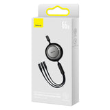 Baseus CAMJ010101 USB-kabel USB 2.0 1,1 m USB A USB C/Micro-USB B/Lightning 0,48 Gbit/sek. 66 W Sort